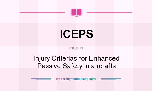 What does ICEPS mean? It stands for Injury Criterias for Enhanced Passive Safety in aircrafts