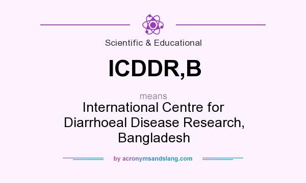 What does ICDDR,B mean? It stands for International Centre for Diarrhoeal Disease Research, Bangladesh