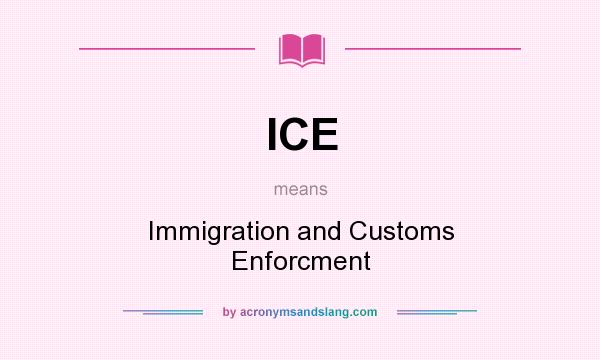 What does ICE mean? It stands for Immigration and Customs Enforcment