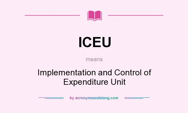 What does ICEU mean? It stands for Implementation and Control of Expenditure Unit