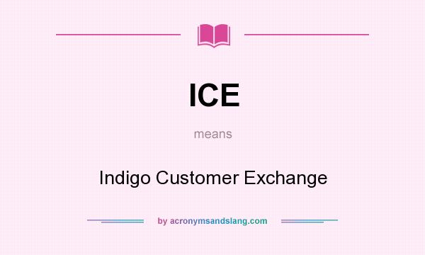 What does ICE mean? It stands for Indigo Customer Exchange