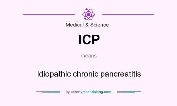 What does ICP mean? It stands for idiopathic chronic pancreatitis