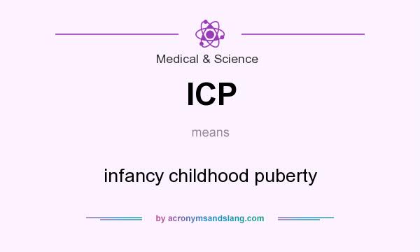 What does ICP mean? It stands for infancy childhood puberty