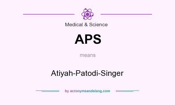 What does APS mean? It stands for Atiyah-Patodi-Singer