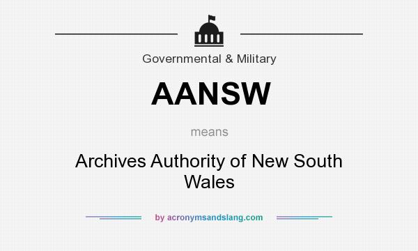 What does AANSW mean? It stands for Archives Authority of New South Wales