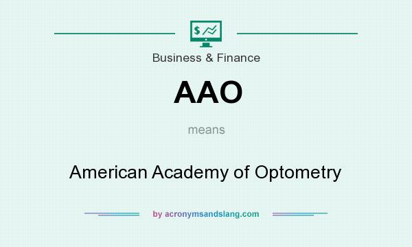 What does AAO mean? It stands for American Academy of Optometry