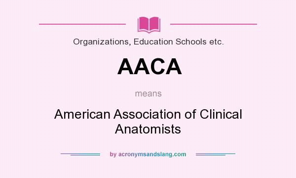 What does AACA mean? It stands for American Association of Clinical Anatomists