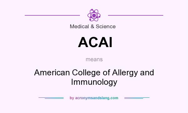 What does ACAI mean? It stands for American College of Allergy and Immunology