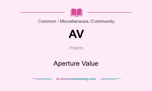What does AV mean? It stands for Aperture Value