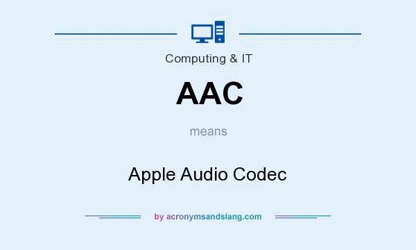 What does AAC mean? It stands for Apple Audio Codec