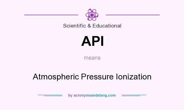 What does API mean? It stands for Atmospheric Pressure Ionization