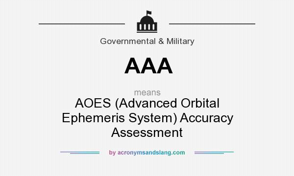 What does AAA mean? It stands for AOES (Advanced Orbital Ephemeris System) Accuracy Assessment