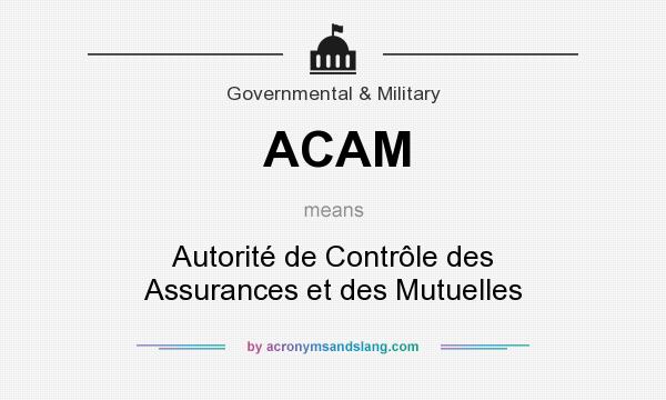 What does ACAM mean? It stands for Autorité de Contrôle des Assurances et des Mutuelles