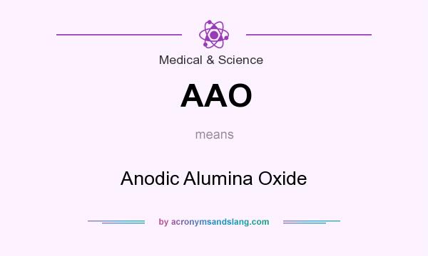 What does AAO mean? It stands for Anodic Alumina Oxide