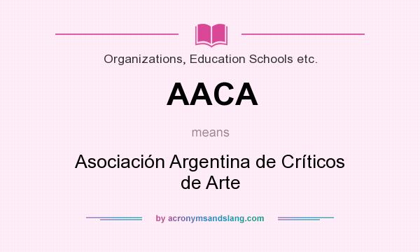 What does AACA mean? It stands for Asociación Argentina de Críticos de Arte