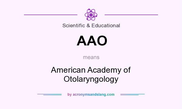 What does AAO mean? It stands for American Academy of Otolaryngology