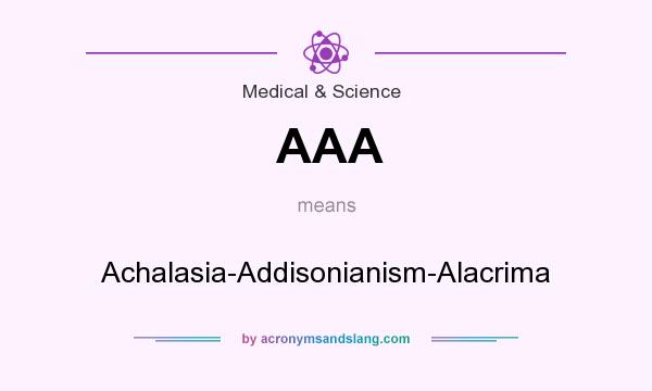 What does AAA mean? It stands for Achalasia-Addisonianism-Alacrima