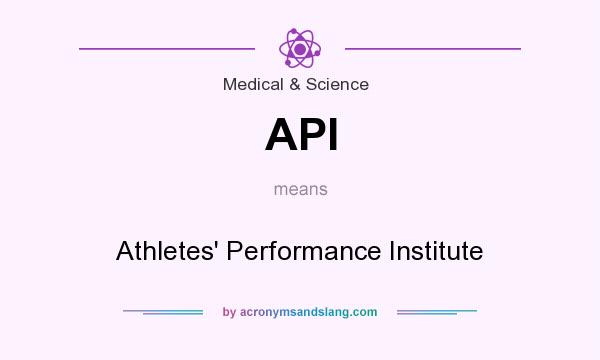 What does API mean? It stands for Athletes` Performance Institute
