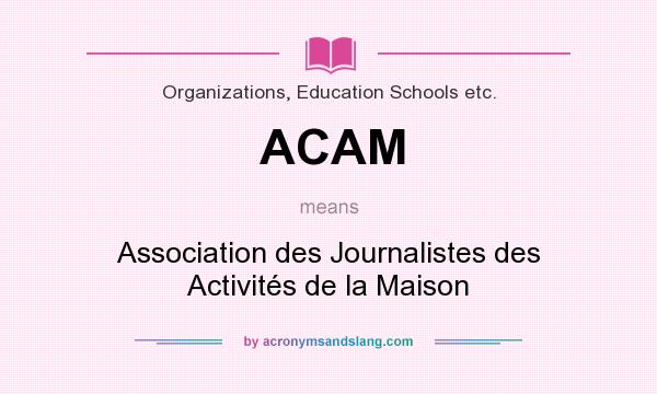 What does ACAM mean? It stands for Association des Journalistes des Activités de la Maison