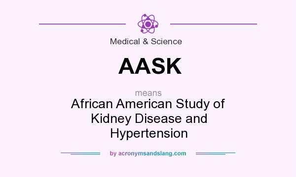 What does AASK mean? It stands for African American Study of Kidney Disease and Hypertension