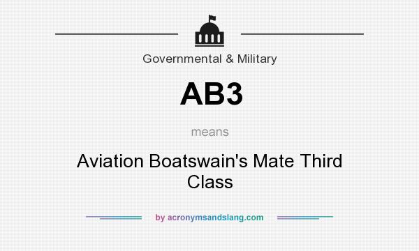 What does AB3 mean? It stands for Aviation Boatswain`s Mate Third Class