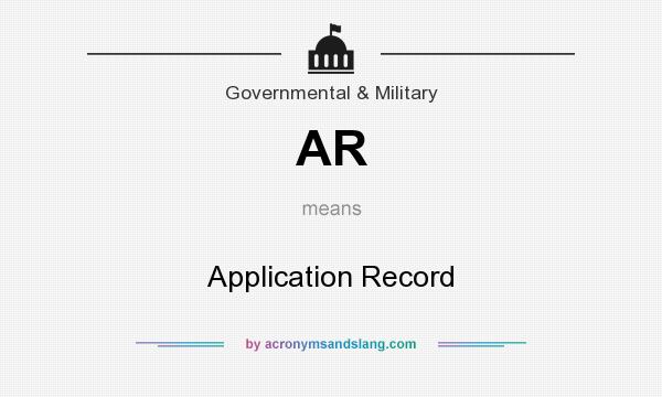 What does AR mean? It stands for Application Record
