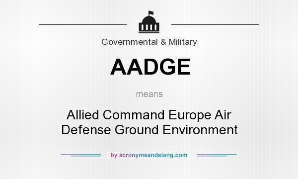 What does AADGE mean? It stands for Allied Command Europe Air Defense Ground Environment