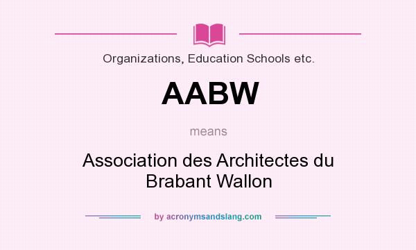 What does AABW mean? It stands for Association des Architectes du Brabant Wallon