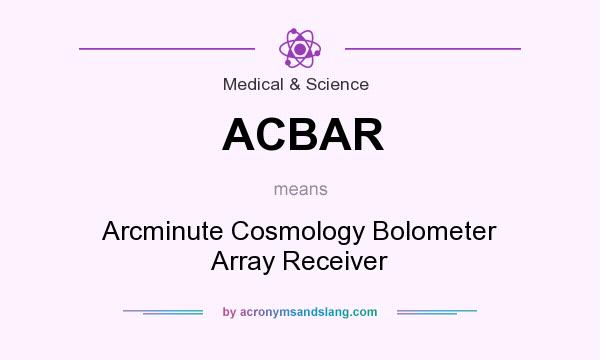 What does ACBAR mean? It stands for Arcminute Cosmology Bolometer Array Receiver