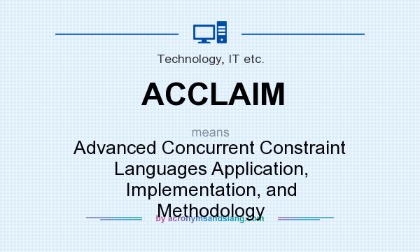What does ACCLAIM mean? It stands for Advanced Concurrent Constraint Languages Application, Implementation, and Methodology