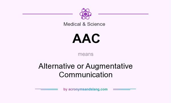 What does AAC mean? It stands for Alternative or Augmentative Communication