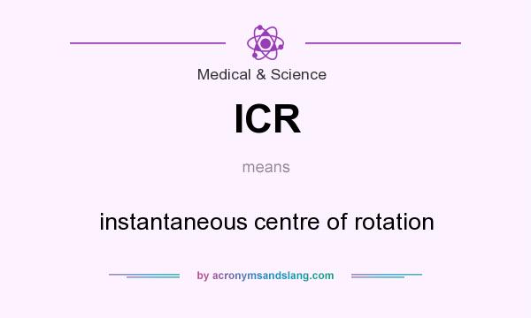 What does ICR mean? It stands for instantaneous centre of rotation