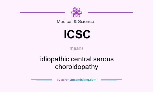 What does ICSC mean? It stands for idiopathic central serous choroidopathy