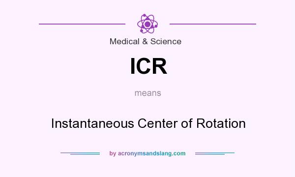 What does ICR mean? It stands for Instantaneous Center of Rotation