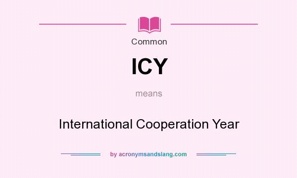 What does ICY mean? It stands for International Cooperation Year