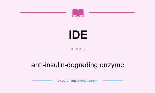What does IDE mean? It stands for anti-insulin-degrading enzyme