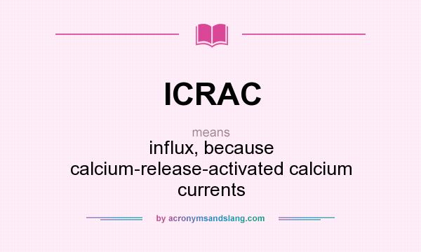 What does ICRAC mean? It stands for influx, because calcium-release-activated calcium currents