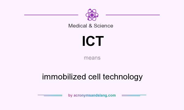 What does ICT mean? It stands for immobilized cell technology