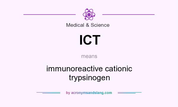 What does ICT mean? It stands for immunoreactive cationic trypsinogen