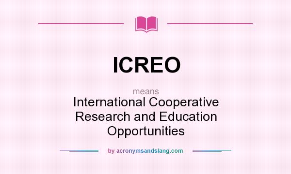 What does ICREO mean? It stands for International Cooperative Research and Education Opportunities