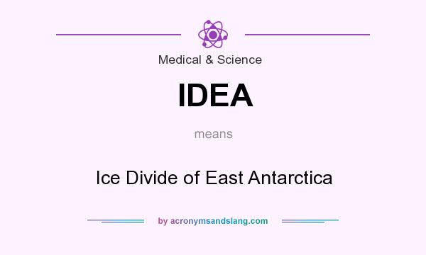 What does IDEA mean? It stands for Ice Divide of East Antarctica
