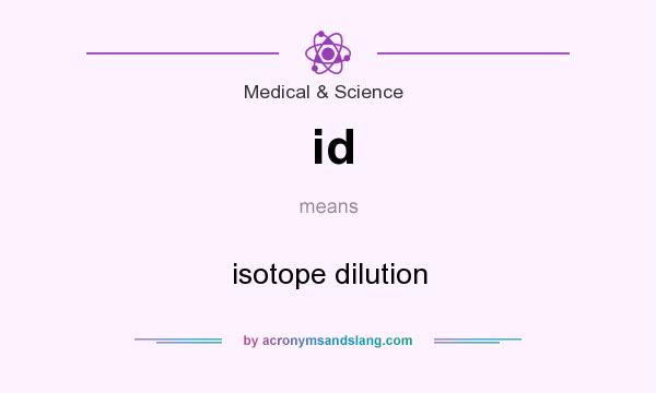 What does id mean? It stands for isotope dilution