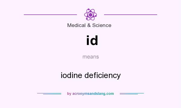What does id mean? It stands for iodine deficiency