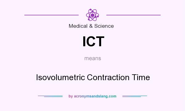 What does ICT mean? It stands for Isovolumetric Contraction Time