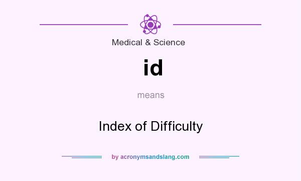 What does id mean? It stands for Index of Difficulty