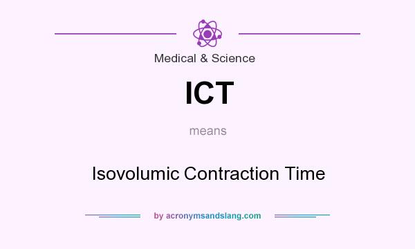 What does ICT mean? It stands for Isovolumic Contraction Time