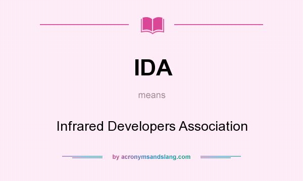 What does IDA mean? It stands for Infrared Developers Association