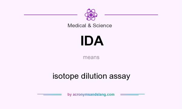 What does IDA mean? It stands for isotope dilution assay
