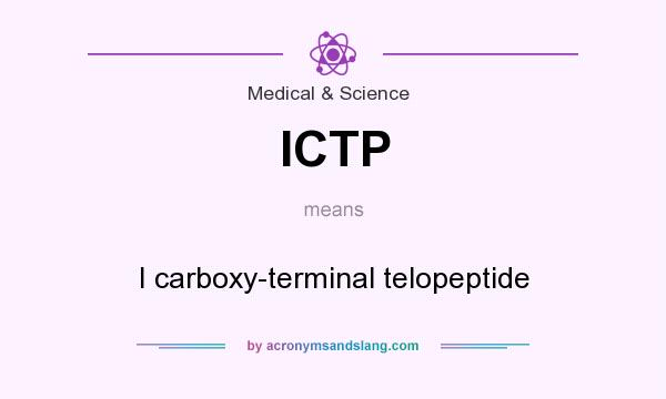 What does ICTP mean? It stands for I carboxy-terminal telopeptide