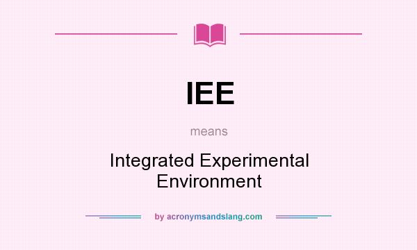 What does IEE mean? It stands for Integrated Experimental Environment